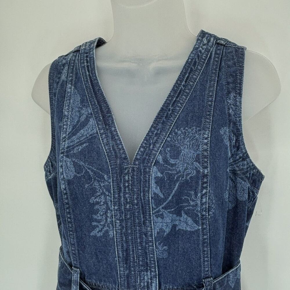 NWOT Sundance Poppy Denim Midi Maxi Dress S Blue Jean Floral Western Cowgirl - Picture 2 of 9